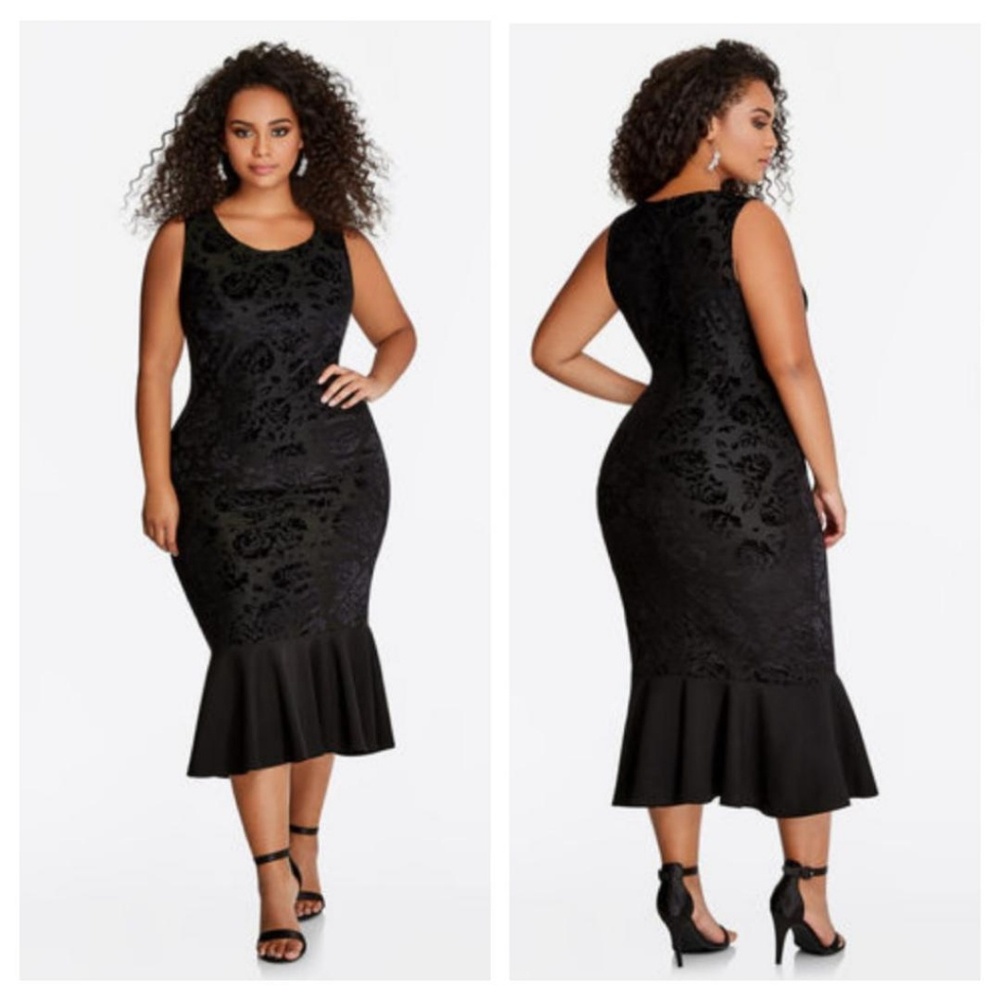 Floral Lace Mermaid Hem Dress